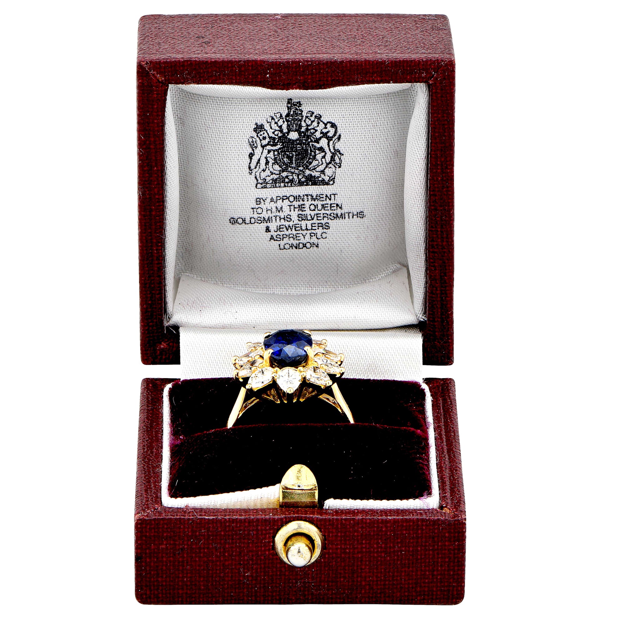 NYJEWEL Asprey 18k White Gold Blue Topaz Diamond Ring | eBay